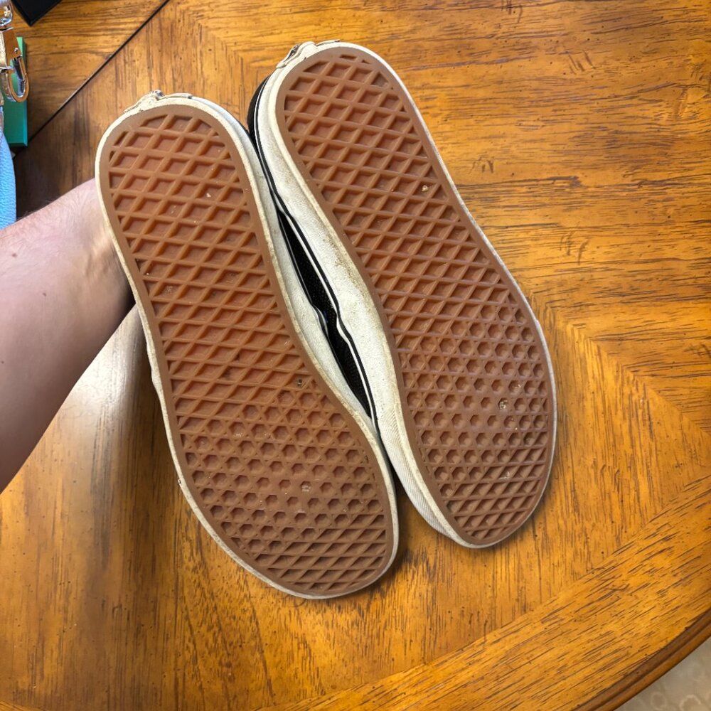 Size 10 black leather vans slip ons - Picture 3 of 5